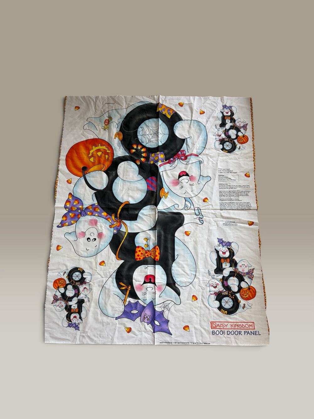 Vtg 1998 Daisy Kingdom BOO Ghost Door Panel Fabric Halloween Cut & Sew Uncut"